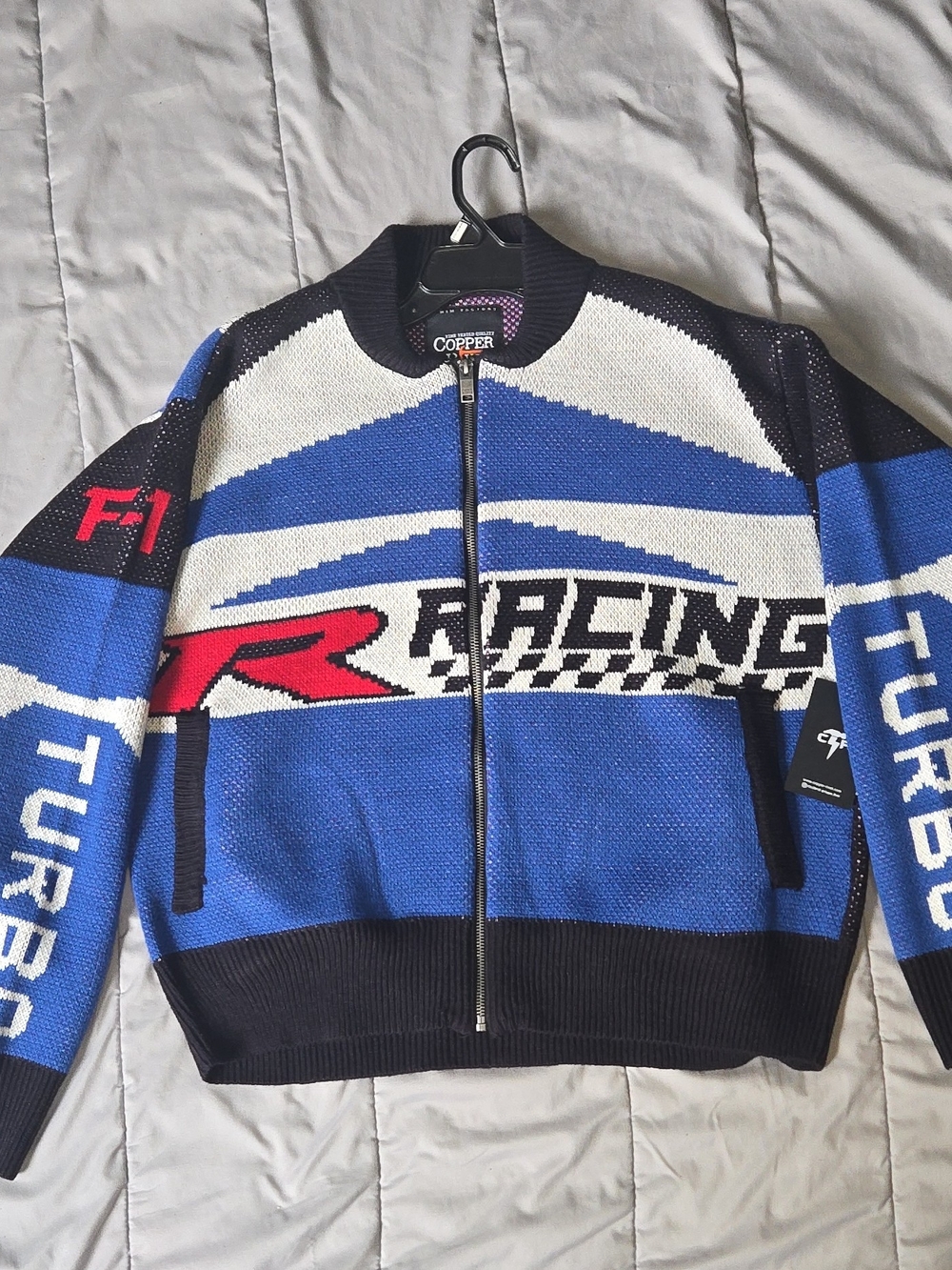 Copper Rivet Vintage 90s Turbo Racing Sweater Zip Up